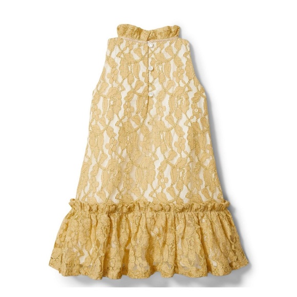 Janie&Jack Gold Lace Ruffle Dress & Headband - Picture 3 of 10